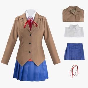 Doki Doki Literature Cosplay Costume Uniform Natsuki Monika Yuri Sayori